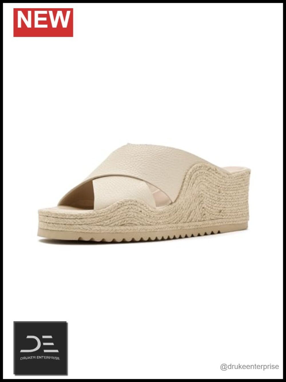 Wedge Sandals for Women Slip On Leather Espadrille Cross Strap Peep Toe
